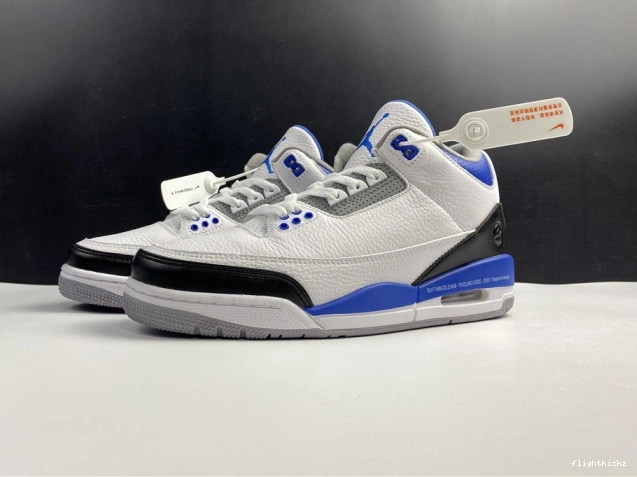 3 CT8532-040 Retro Air Blue Jordan White 1001